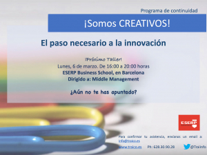 Taller &iexcl;SOMOS CREATIVOS! 6/03/17